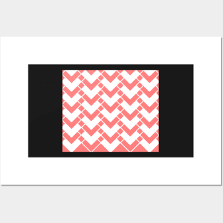 Abstract geometric pattern - pink and white. Posters and Art